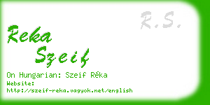 reka szeif business card